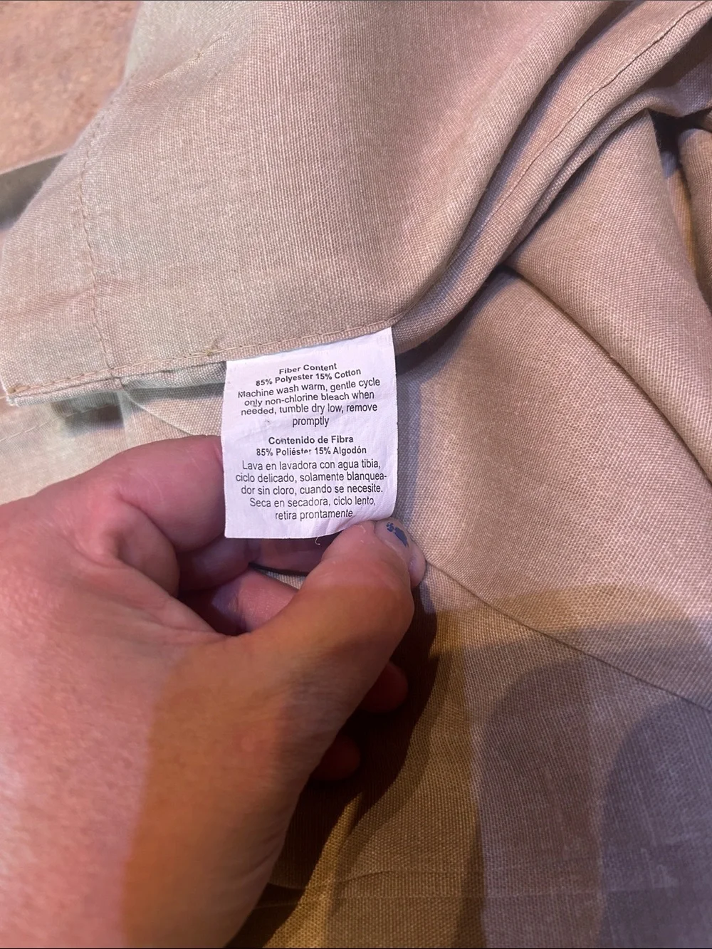 Neutral Taupe Linen-Look Curtain valence Set 6feet Wide 15” hanging length